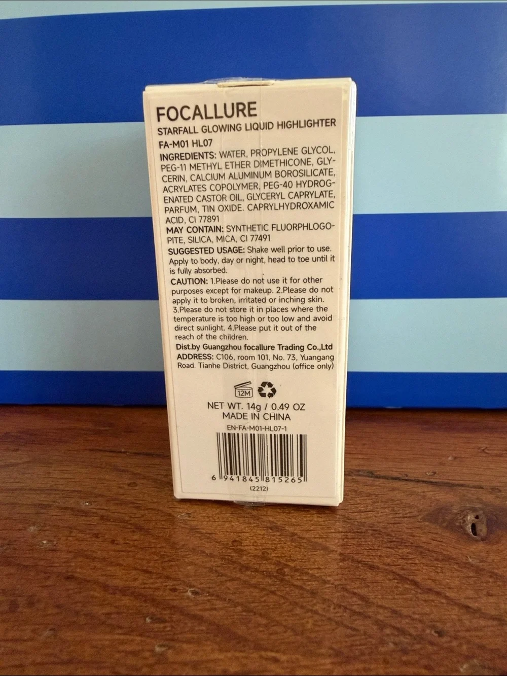 Focallure Starfall Glowing Liquid Highlighter - Cream White & Gold Accents